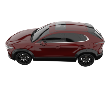 Modern araba arka planda izole edilmiş. 3D görüntüleme - illüstrasyon