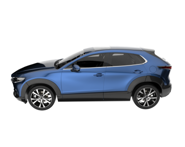 Beyaz arka planda modern bir araba. 3d oluşturma