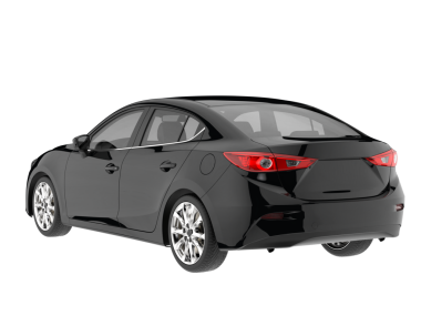 beyaz arkaplanda yalıtılmış siyah renkli araba