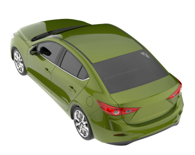 yeşil modern araba - ön manzara