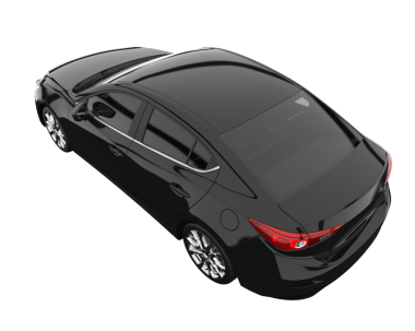 Siyah arka planda modern bir araba. yan görünüm