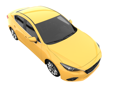 Beyaz üzerinde sarı bir araba