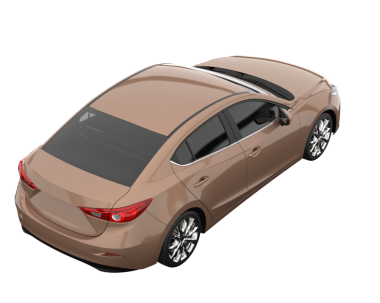 Kahverengi modern araba beyaz arka planda