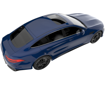 Siyah arka planda modern mavi spor araba