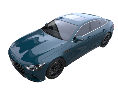 Siyah arka planda modern bir araba. 3d oluşturma