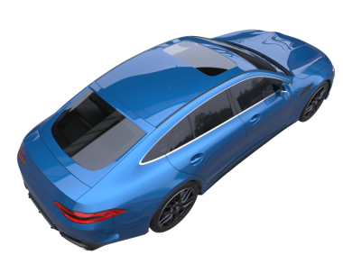 Siyah arka planda modern mavi araba