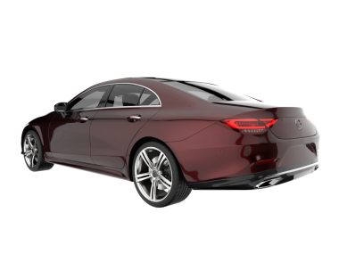 Beyaz arka planda lüks bir araba. 3 boyutlu.