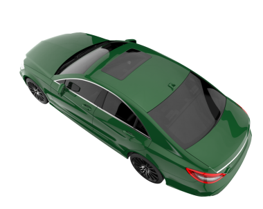 modern yeşil araba gölgeli beyaz üzerine izole edilmiş - 3 boyutlu