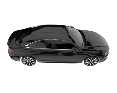 modern siyah araba beyaz arka planda izole edildi - 3 boyutlu illüstrasyon