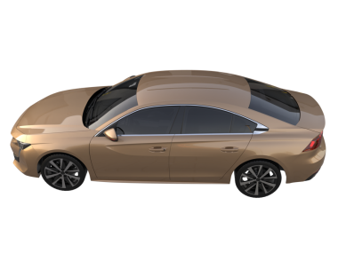 Araba sedanı siyah yolda izole edildi.