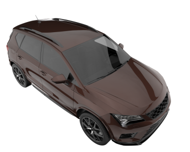 Stüdyoda markasız bir SUV 'un 3 boyutlu görüntüsü.