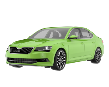 modern yeşil araba kırpma yolu ile beyaz arka planda izole. 3d oluşturma