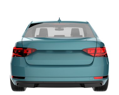 Modern mavi araba beyaz arka planda izole edilmiş. vektör görünümü