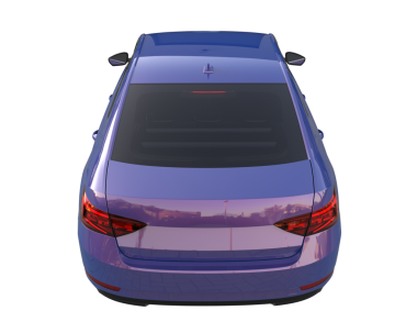 Beyaz arka planda modern bir arabanın 3 boyutlu resmi.