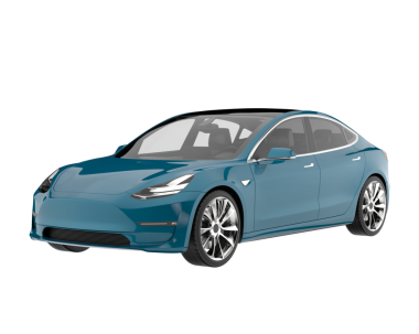 Beyaz arka planda elektrikli araba. 3d illüstrasyon