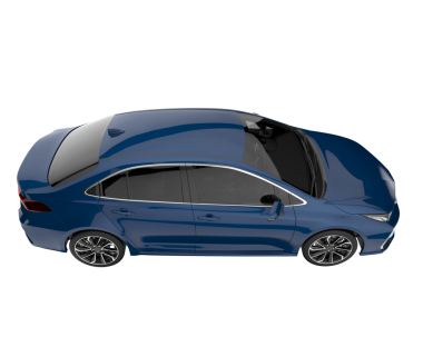 Modern mavi spor araba. 3d oluşturma.