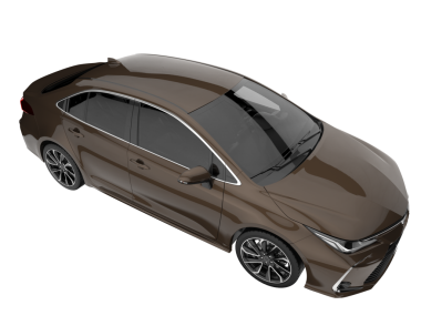 Siyah arka planda modern bir araba. 3d oluşturma