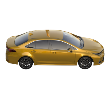 Beyaz arka planda sarı lüks bir araba. yüksek kaliteli resimleme