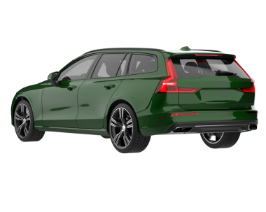 Beyaz arka planda modern bir araba. 3d oluşturma