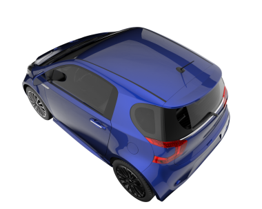 Modern araba arka planda izole edilmiş. 3D görüntüleme - illüstrasyon