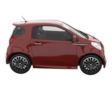 Modern araba. Ön görünüm beyazda izole edildi.