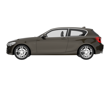 Beyaz arka planda bir araba. 3d illüstrasyon