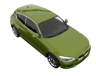 Beyaz arkaplandaki araba.