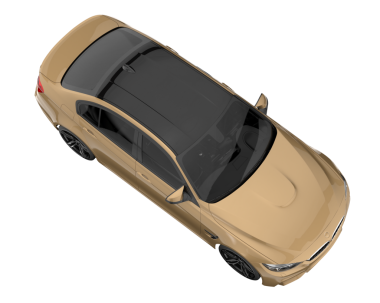 Beyaz arkaplanda izole edilmiş bir SUV aracının 3 boyutlu görüntülemesi