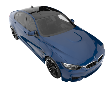 Beyaz bir arka plan üzerinde izole lüks araba