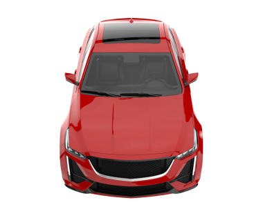 Beyaz arka plan üzerinde izole kırmızı modern otomobil