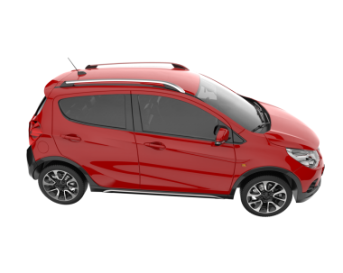 Arka planda kırmızı araba