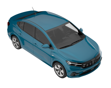 beyaz arkaplanda modern mavi araba