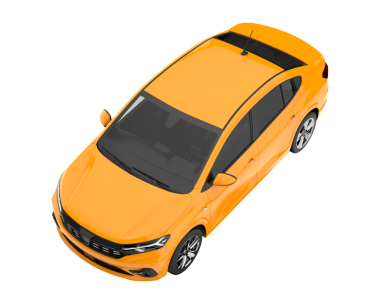 Modern turuncu araba beyaz arka planda izole edilmiş. 3d illüstrasyon