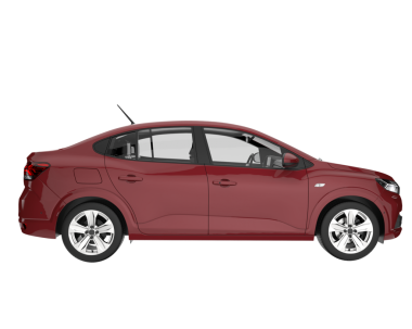 Beyaz arka plan üzerinde izole kırmızı modern otomobil