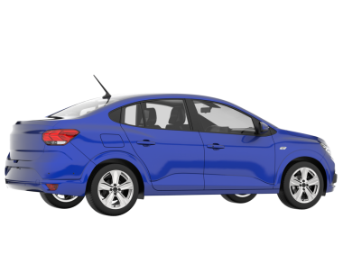 mavi araba beyaz arkaplanda izole edildi