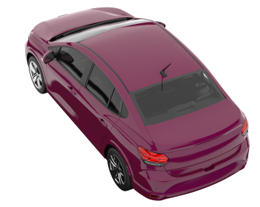 beyaz arkaplanda izole edilmiş bir araba