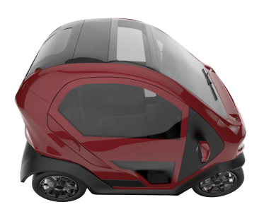 Beyaz arka planda modern elektrikli araba. 3d oluşturma