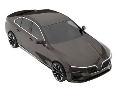 Beyaz arka planda izole edilmiş modern bir sedan..