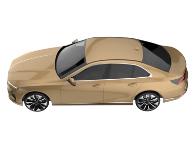 Beyaz arka planda lüks bir araba. 3d illüstrasyon