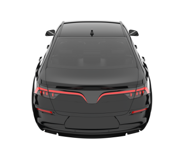 modern siyah araba arka planda izole edilmiş, 3 boyutlu görüntüleme