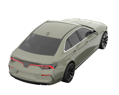 Modern elektrikli araba. Beyaz arkaplanda 3 boyutlu resimleme izole edildi