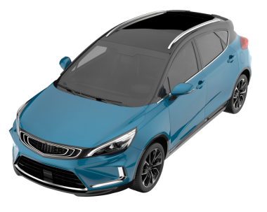 Beyaz arka planda modern bir araba. 3d illüstrasyon