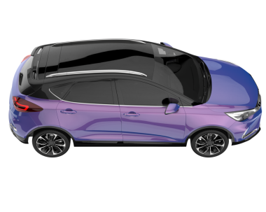 Modern araba arka planda izole edilmiş. 3d oluşturma