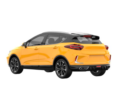 Arka planda izole edilmiş gerçekçi bir SUV aracı. 3D görüntüleme - illüstrasyon