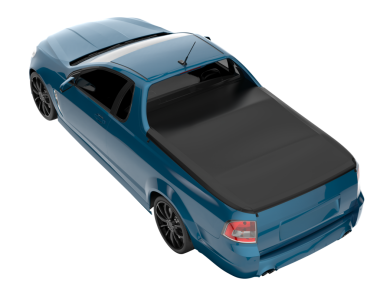 3D render mavi araba beyaz arka planda izole