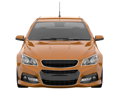 turuncu modern araba beyaz arka planda izole edilmiş. Yan görünüş. 3d illüstrasyon