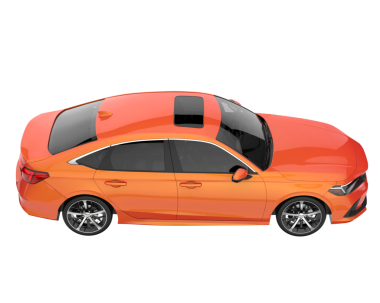 araba beyaz arkaplanda izole edildi