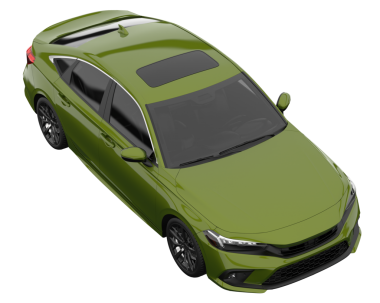 Araba beyaz zemin üzerine.