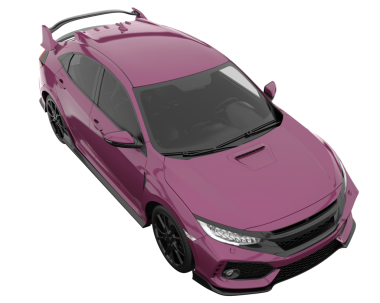 Beyaz arka planda pembe lüks SUV 3D görüntüleme