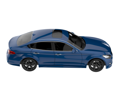 modern mavi araba - yan görünüm izole